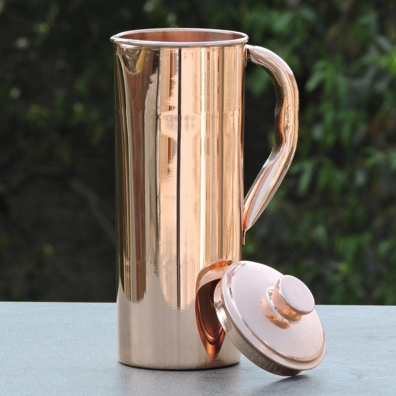 Pure Copper Jug 1 Liter Capacity for Ayurveda Health Benefits