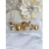 Gold Topaz Handmade Nail Tips - Short Straight Coffin /