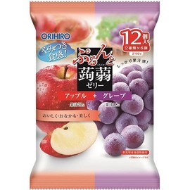 Orihiro Purunto Konnyaku Jelly Apple + Grape, Pack of 12