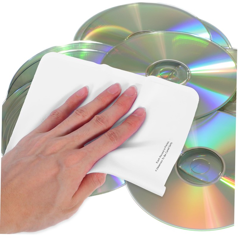 KONTONTY 5Pcs CD Cleaning Cloths Scratch Microfiber Wipes for Enhanced