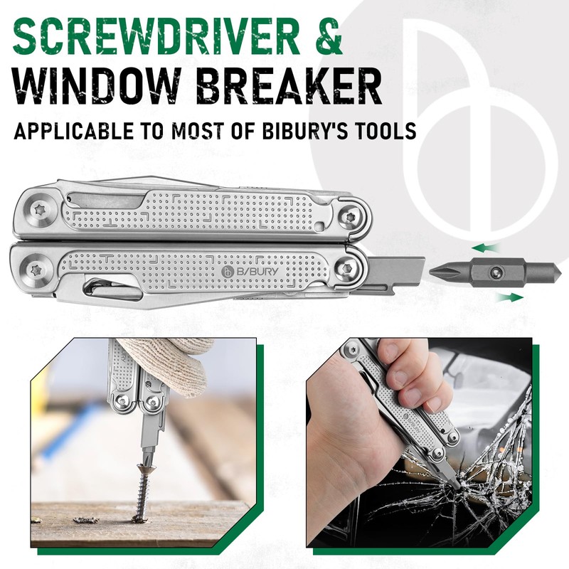 BIBURY Multitool Pliers Spare Parts Kit, Replaceable Wire Cutter, Screwdriver