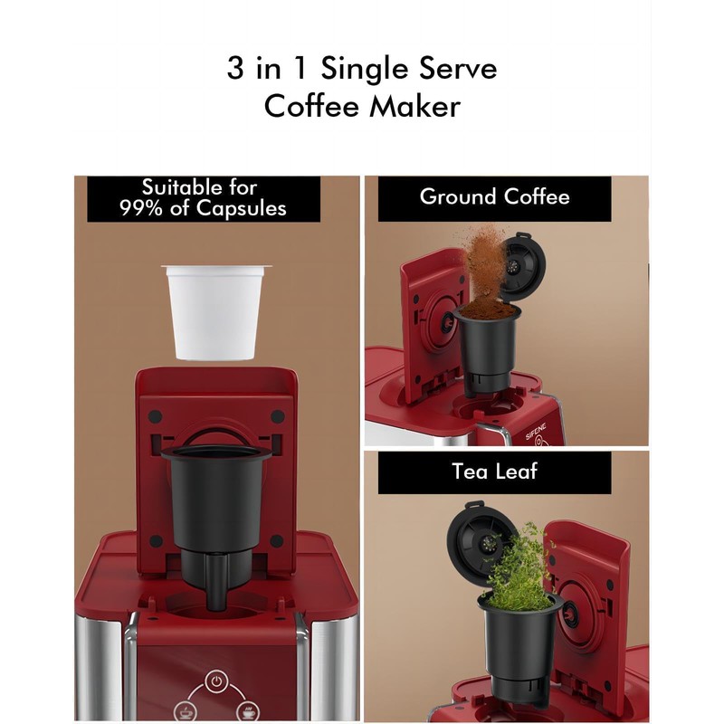 SIFENE single serve coffee machine 3-in-1 pod coffee maker for