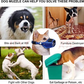 New 2025 Dog Muzzle for Small Dogs, Soft Material with Reflective & Adjustable Strap, Breathable Mouth Guard for Biting Chewing Grooming, Allow Panting Drinking, Prevent Biting (Black, XL Size)