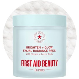 First Aid Beauty Daily Facial Treatment Pads, AHA Exfoliating, Hydrating Barrier Support & Salicylic Acid Acne Pads, Sensitive Skin Safe