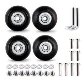 LOTOWELZON Set of 4 Luggage Replacement Wheels 45 mm with 6 mm Ball Bearings Replacement Parts Repair Kits ABEC 608zz for Trolley Samsonite Hard Case Wheels (45 x 18 mm/1.77 x 0.7 inches)