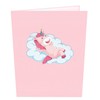 MOKIO® Pop Up Card - Pink Unicorn with Rainbow -