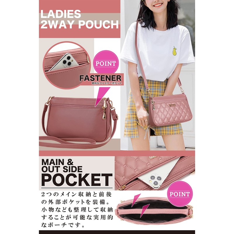 [T.Y.ryanryan] Women's Pouch Shoulder Bag Cross-Body Heart Embroidery PU, white