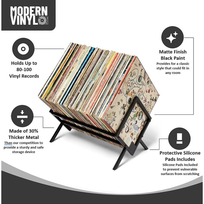 MODERN VINYL Record Storage Racks - Easy Assembly Vinyl Record
