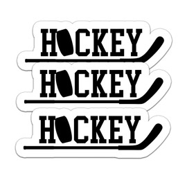 (3Pcs) Ice Hockey Sticker Hockey Fan Hockey Decals for Books Laptops Phones Tumblers Water Bottles Waterproof Vinyl Decal, Gifts for Boy Girl Men Women Dad Mom Hockey Lovers, Size 3 x 1 Inch