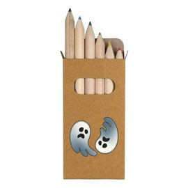 Azeeda 6 x 'Spooky Ghosts' Short 85mm Pencils/Coloured Pencil Set (PE00052506)