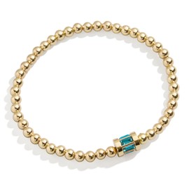 BaubleBar Tatum Birthstone Bracelet - Blue Zircon