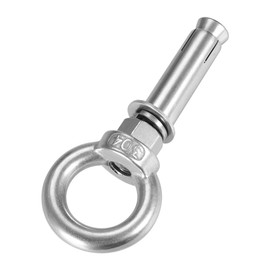 sourcing map M12 x 80 Expansion Eyebolt Eye Nut Screw with Ring 304 Stainless Steel Anchor Raw Bolts 1 Pcs