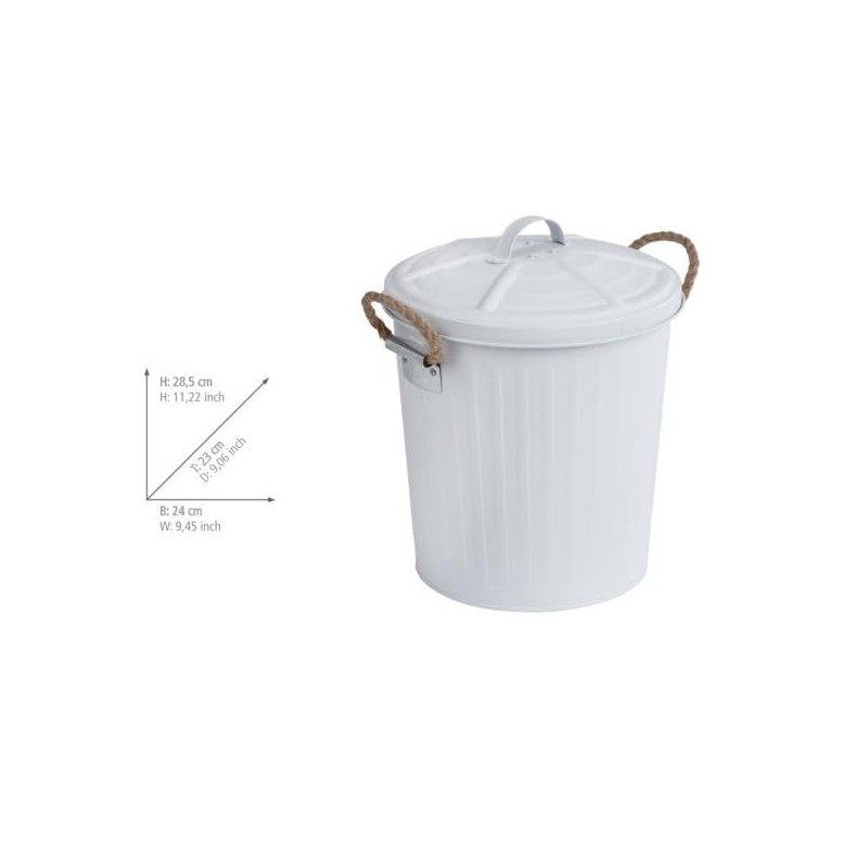 WENKO Gara Cosmetic Bin Matt White – Waste Bin Capacity: