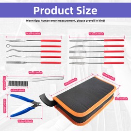 GLSJA Mini Diamond File Assorted Set | 10-Piece 3x140mm Needle File Set with Blue Flush Cutter & Wire Brush | Precision Tools for Jewelry, Metal, Woodworking | DIY Craftsman, Hobbyist, Model Repair