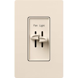 Lutron Skylark 3-Speed Combination Fan and Light Control, 1.5 Amp, Single-Pole, S2-LFSQ-LA, Light Almond