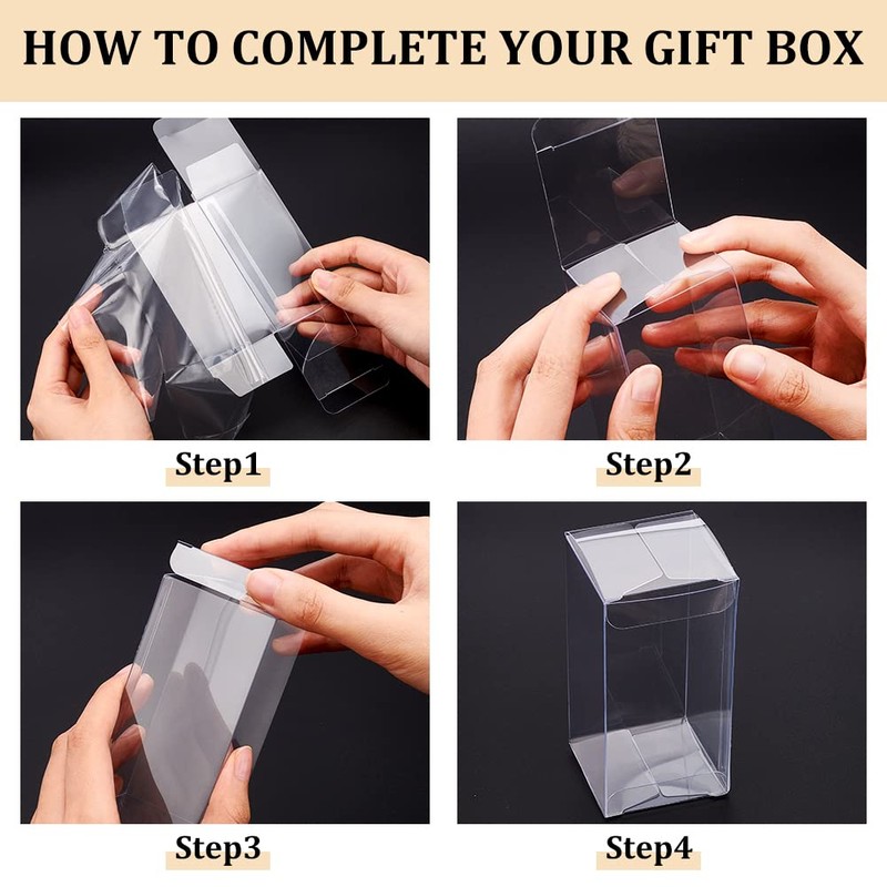 BENECREAT 20 Pcs PVC Transparent Plastic Case, 2.0 x 2.0