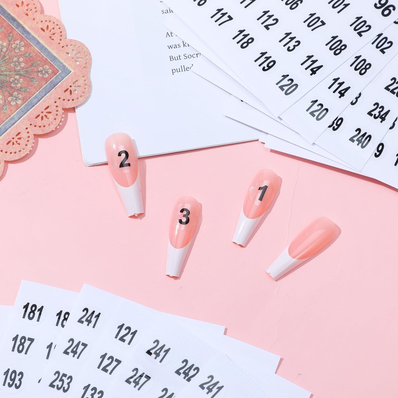 Mabor 15 Sheets Round Number Stickers 1-300, Small Clear Consecutive