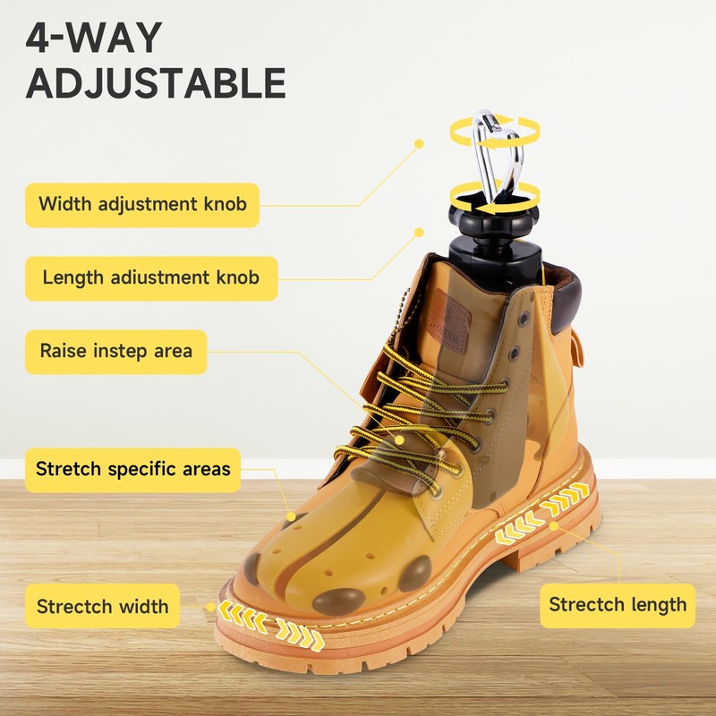 Exshoiu Shoe Stretcher Men Women, 4-Way Boot Stretcher Stretch Width