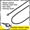 Suplight Black Box Chain for Men/Women Stainless Steel 3mm Replacement