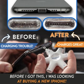 PurePort USB-C Multi-Tool Phone Cleaning Kit | Clean Repair & Restore Cell Phone Tablet & Laptop USB C Ports & Cables | Fix Unreliable & Bad Connections | Extend The Life of Your Tech Devices (Black)