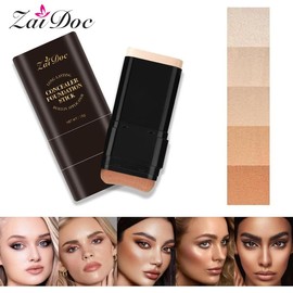 Zaidoc Foundation Concealer Stick, Dual-ended with Built-in Brush, Moisturizing & Lightweight - Buy 2 Concealer Sticks, Get a $13 Value Gift Set Free: 1 Bottle (120ml) of Turmeric Vitamin C Gel Cleanser and 1 Peel-off Lipstick:_zaidoc-02#NATURAL+02# Blush Stick