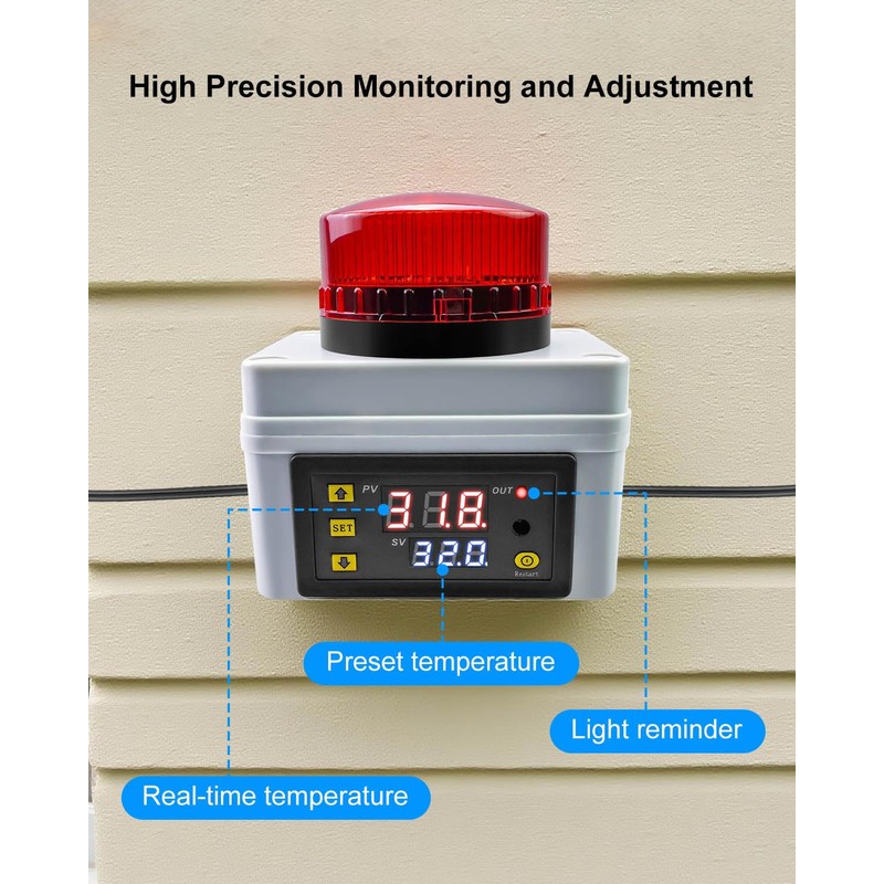 12V 120DB Loud Freezer Alarm with LED Flash, Remote Control