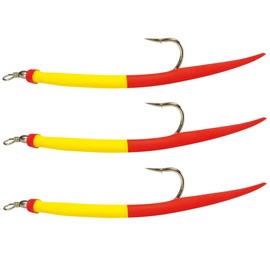 Dieter Eisele Gumm-Makks Yellow / Red - 3 Rubber Makk By-Catchers, Length / Hook Size: 18 cm / Size 12/0