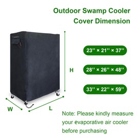 Outdoor Swamp 600D Heavy Duty Cooler Cover, Evaporative Air Cooler Cover Fits ROVSUN 2300, 2600CFM, 5.2 Gal and 10.5 Gallon, MEPTY 2500CFM, FANCOLE 34", Air Choice 1800CFM (23" × 21" × 37")