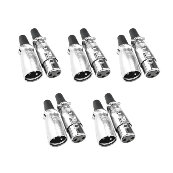 Universal 10 Pack XLR 3-Pin Female Male Audio Mic Microphone