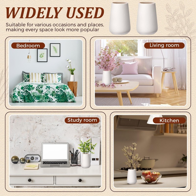 Tioncy 15 Pack White Ceramic Bud Vases Bulk Boho Small