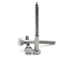 Hippo Hardware M6 (6mm X 140mm) Coach Screws A2 Stainless Steel Hex Head Lag Bolts Wood Screw DIN 571 (Pack of 3)