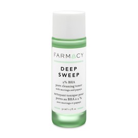 Farmacy 2% Salicylic Acid Toner for Face - Deep Sweep Gentle BHA Exfoliant for Oily Skin - Refines Texture with Papaya Enzymes & Moringa Water for a Healthy-Looking Complexion (50ml)