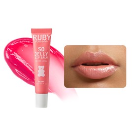 Ruby Kisses So Jelly Tinted Lip Balm, Hydrate & Non-Sticky Nourishing Lip Gloss Treatment, Glossy Finish, Hydrating Balm Buildable Customize Tint (Berry)