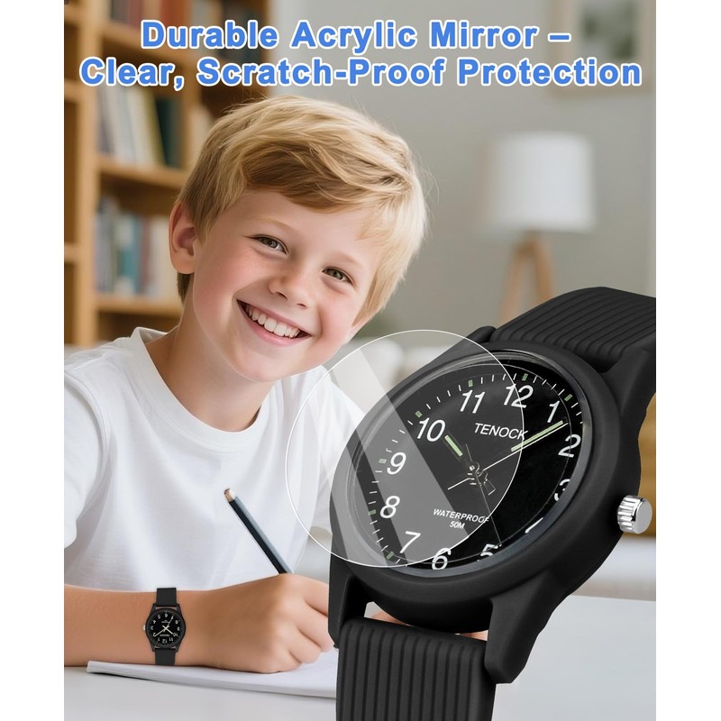TENOCK Kids Analog Watches for Girls Boys Watches with Soft