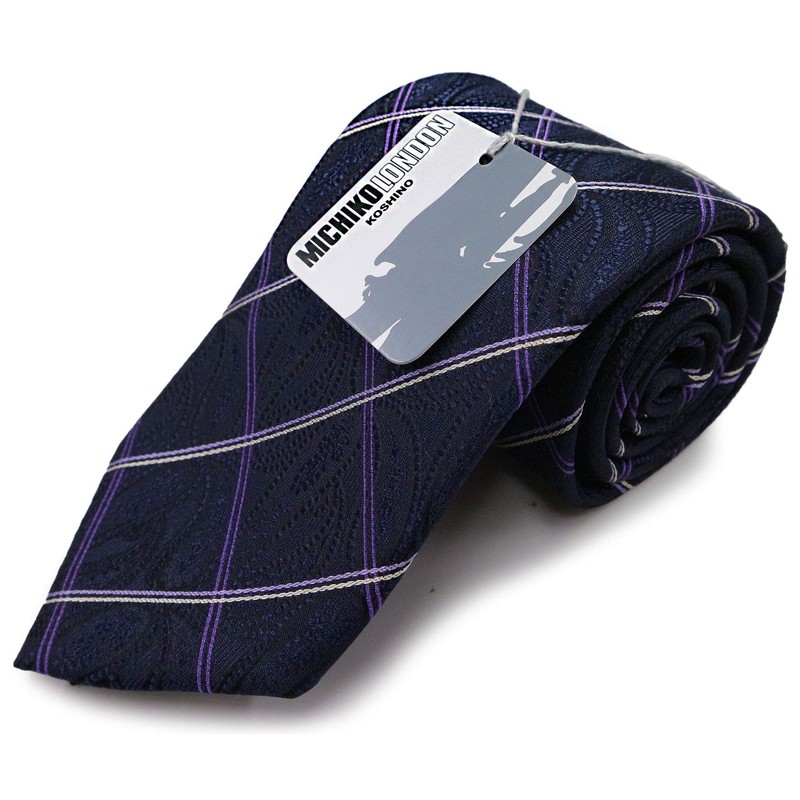 MICHIKO LONDON Brand Necktie, Made in Japan, 100% Silk, Jacquard