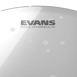 Evans Hydraulic Drum Heads - BD22HG - Bass Drum Head with Layer of Oil - Supresses Unwanted Overtones - Ideal for Rock & Gospel - Glass (Clear), 22 Inch