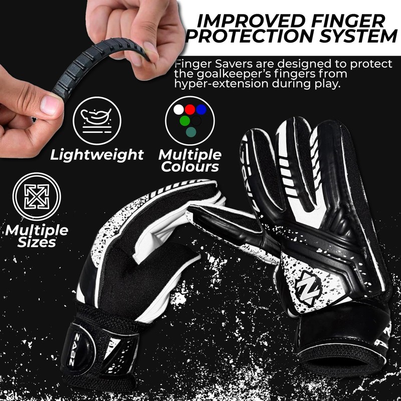 ZABZ Goalkeeper Gloves Non-slip Latex Material Soccer Goalie Football Goalkeeping