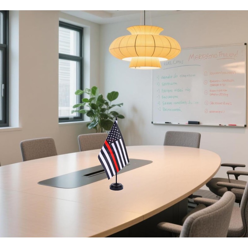 JBSJBS USA Thin Red Line Desk Flag 12" Solid Pole