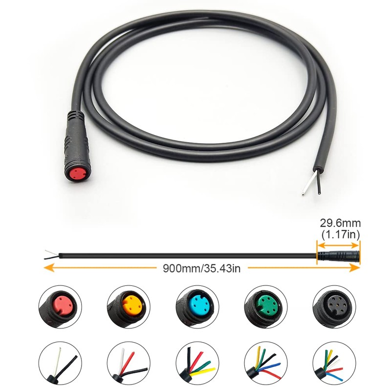 HUDAMZKY Ebike Cable Extension - Female & Male 2-6 Pin,