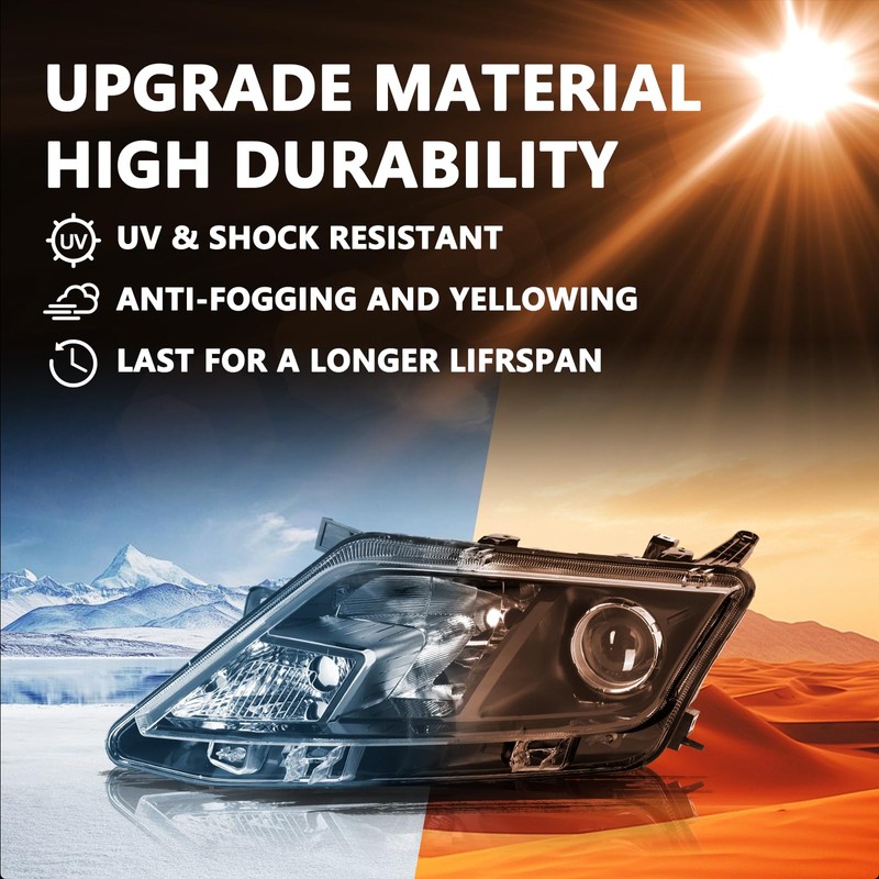 Aosky Headlight Assembly Compatible with 2010 2011 2012 Ford Fusion