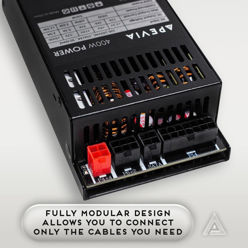 Apevia 400W Fully Modular Mini Itx Flex Atx Power Supply