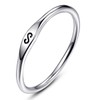 AVECON 925 Sterling Silver Simple Ultra Thin Finger Ring Engraved