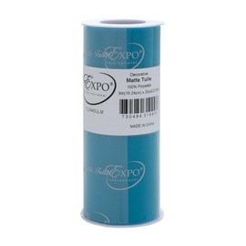 Expo International Decorative Matte Tulle, Lightweight Polyester Tulle Fabric for Tutus, Costumes, and Party Decorations, Washable, Easy-to-Use, 6 Inch x 25 Yards (Pack of 1), Ultra Marine