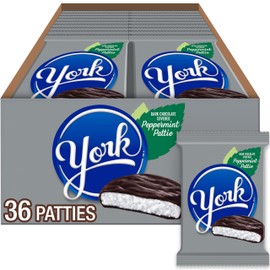 YORK Dark Chocolate Peppermint Patties, Candy Packs, 1.4 oz (36 Count)