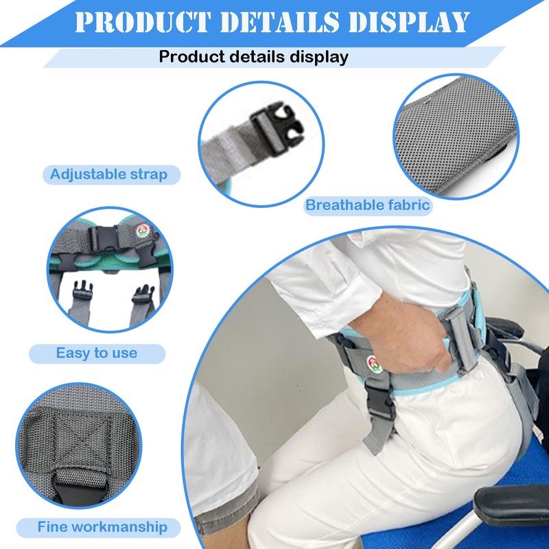 AUSTYLCO Gait Belt with Handles,Anti-Slip Transfer Belt with Quick Release