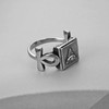HZMAN All Seeing Eye Ring for Men Stainless Steel Retro