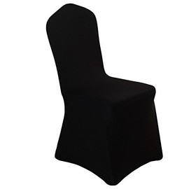 Uniquemystyle Stretch Spandex Dining Chair Cover Covers for Wedding Banquet Dining Room(Black)