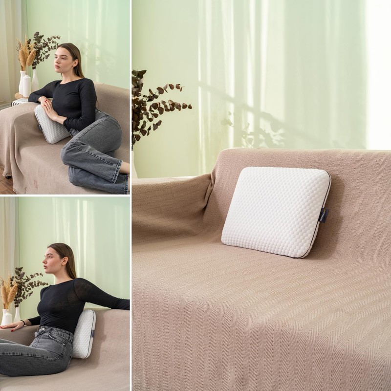 Travel Memory Foam Pillow for Sleeping, Comfortable Camping Pillow, 15.75x11.81x3.94