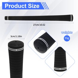 13 Pcs Rubber Golf Grips Set Anti-Slip Rubber Golf Club Grips Black Standard Putter Grip All-Weather Performance High Shock Absorption Golfgrip for Men Women