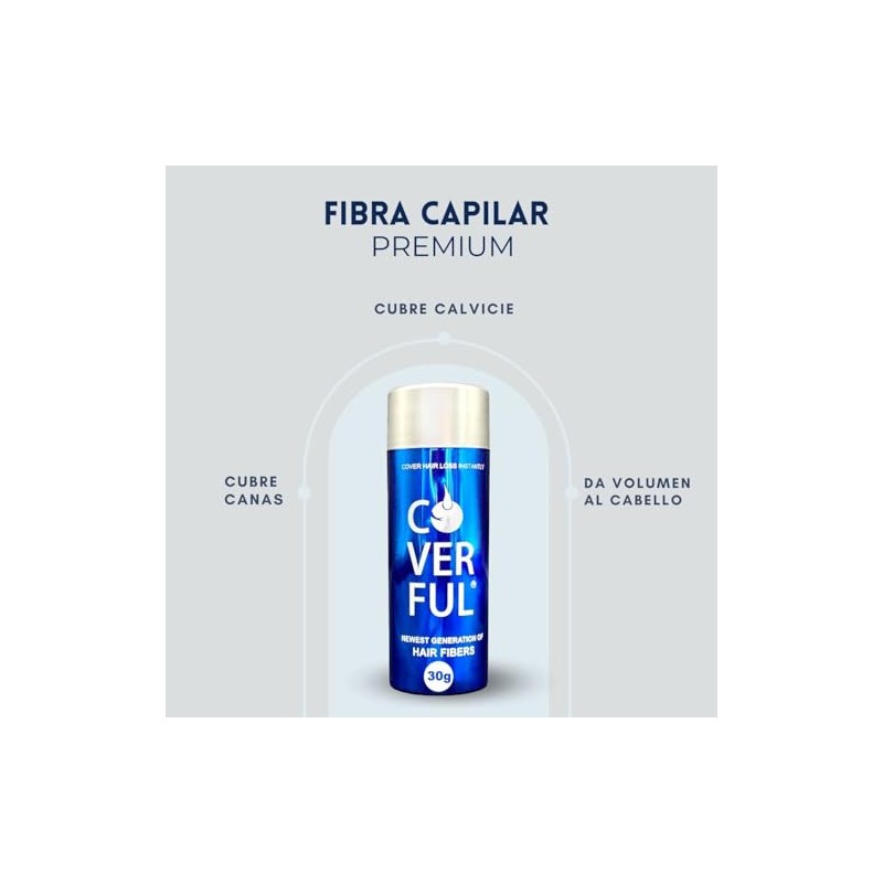 Fibra Capilar Coverful Premium 28 Gramos Para Cubrir Calvicie, Canas